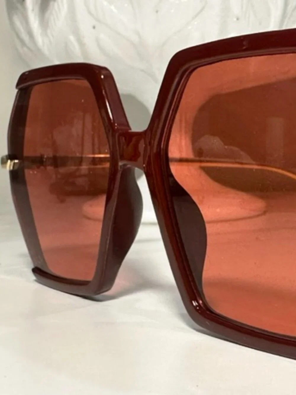 Hexagon-shaped Rose-colored Eyeglasses